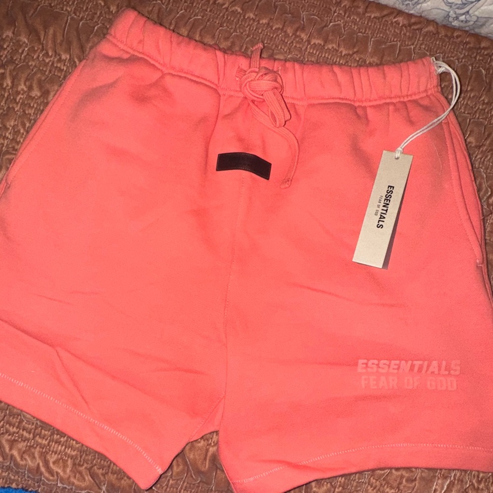 Essential Fear of God Coral Athletic Shorts with Elastic Waistband